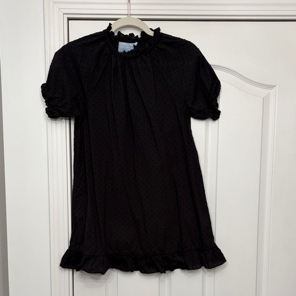 Hill House Swiss Dot Black Ruffle Dress